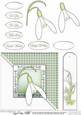 Snowdrops Quick Card with Decoupage