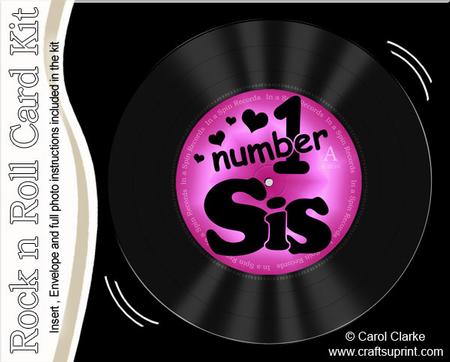 Number 1 Sister Record Rock N Roll Kit, Envelope and Insert