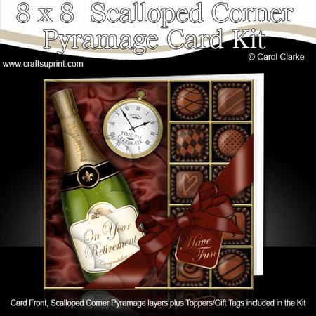 8x8 Retirement Champagne Kit with Scalloped Corners