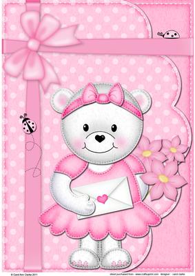 Teddy Tess's Letter A4 Card Topper
