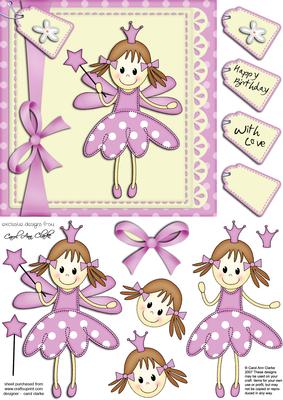 Fairy Twinkletoes and Lace Quick Card N 3D Decoupage
