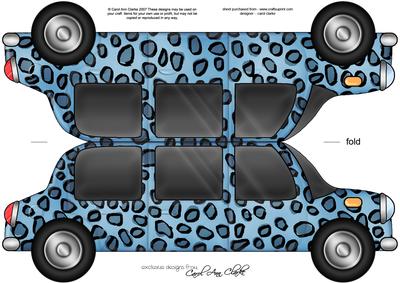Large Dl Leopardskin Stretch Limo Shaped Card