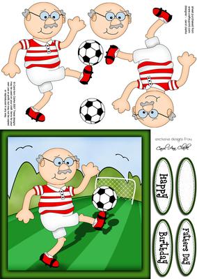 Bert Plays Football Quick Card N 3D Decoupage