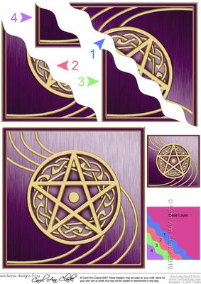 Wiccan Pentagon Wavy Corner Side Stacker Topper