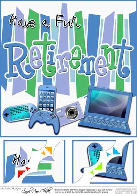 8 x 8 Retirement Gadgets Games N Gizmos Scalloped Corner