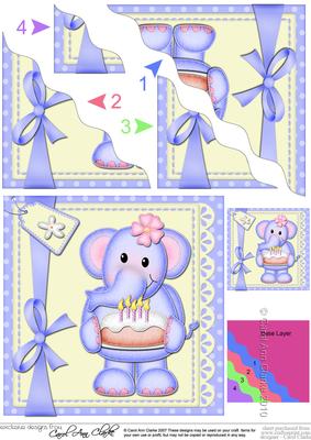 Lola Elephant's Birthday Cake Wavy Corner Side Stacker