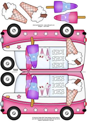 Ice Cream Van Shaped Card with 3D Decoupage