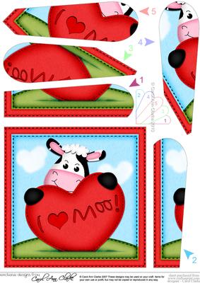 Milly Moo Cow Love Fan Pyramage Topper