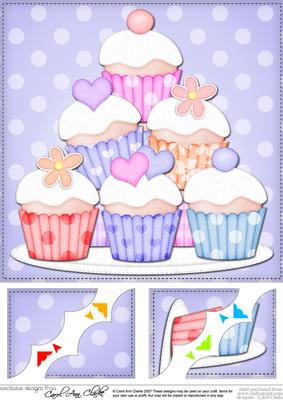 8 x 8 Cupcakes Felties Scalloped Corner Topper