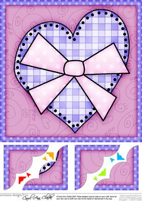 8 x 8 Funky Hearts Scalloped Corner Topper