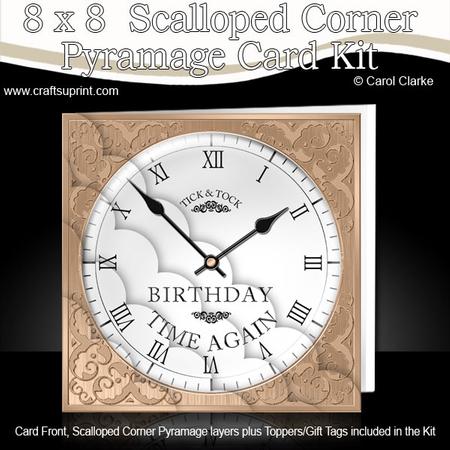 8x8 Birthday Clock Kit with Scalloped Corners