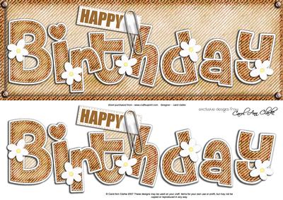 Large Dl Happy Birthday Denim N Daisies Quick Card Decoupage