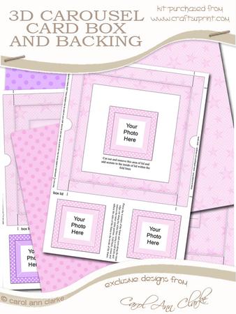 3D Baby Girl Carousel Coordinating Card Box Kit