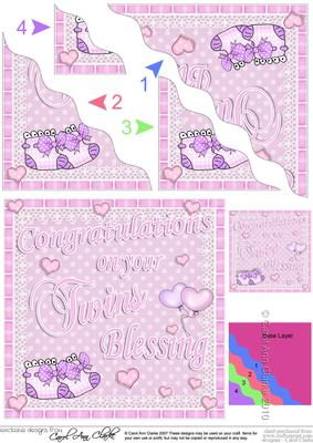 On Your Twins Blessing Wavy Corner Side Stacker Topper