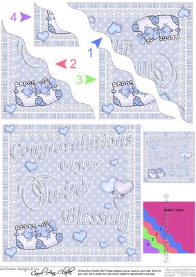 On Your Twins Blessing Wavy Corner Side Stacker Topper