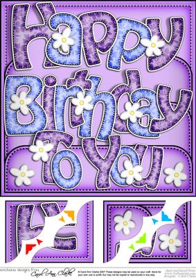 8 x 8 Happy Birthday Scalloped Corner Topper