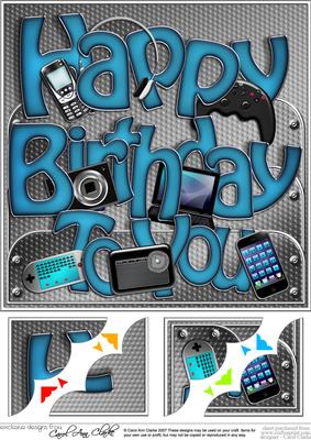 8 x 8 Happy Birthday Scalloped Corner Topper