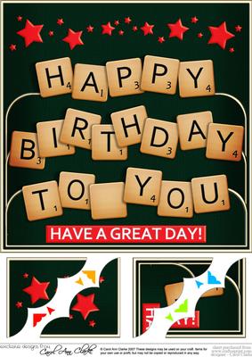 8 x 8 Happy Birthday Scalloped Corner Topper