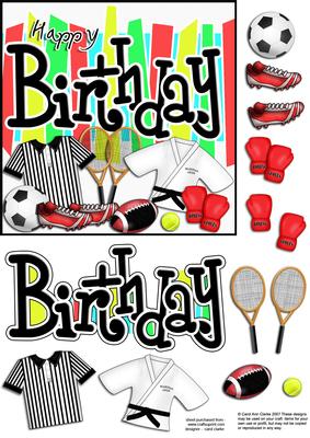 Birthday Sports N Games Quick Card with 3D Decoupage