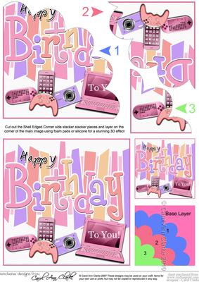 Birthday Gadgets Games N Gizmos Shell Edged Corner Side Stac