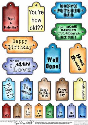 Men's Greetings Tags