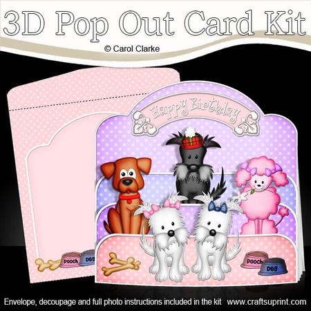 3D Dogs Pop Out Card Kit
