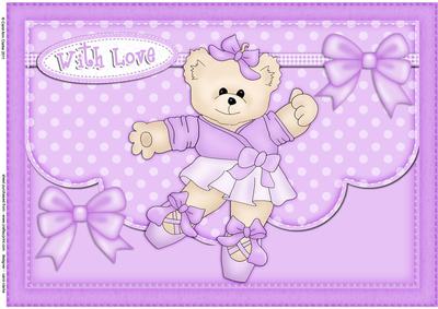 A4 Ballet Teddy Card Topper