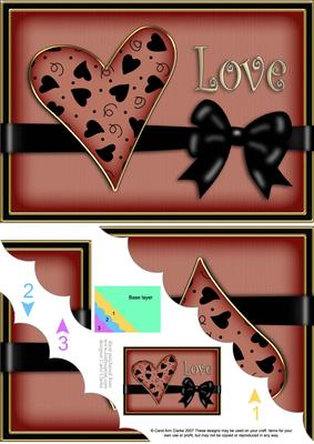 A5 Love Heart Scallop Corner Side Stacker