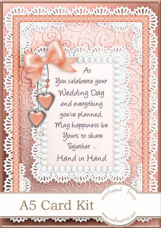 A5 Greeting Lace and Pearls Wedding Day 3D Decoupage Kit
