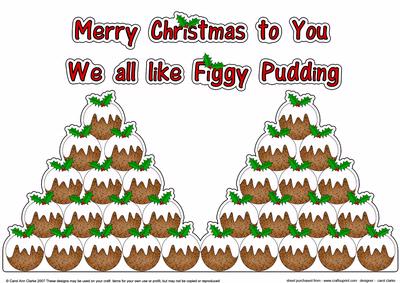 Figgy Pudding Christmas Tree Shaped Card