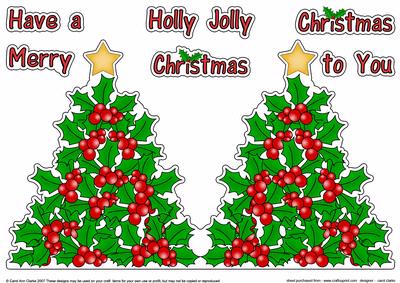 Holly Jolly Christmas Tree Shaped Card