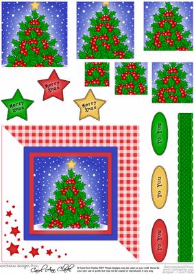 Holly Jolly Christmas Tree! Quick Card with Pyramage
