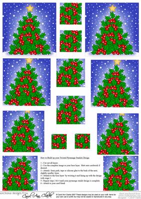 Holly Jolly Christmas Tree Twisted Pyramage
