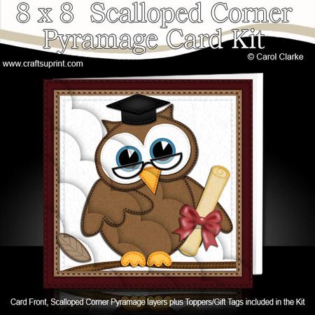 8 x 8 Wise Owl Graduate Scalloped Corner Kit