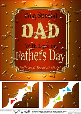 8 x 8 Fathers Day Beer Label Scalloped Corner Topper