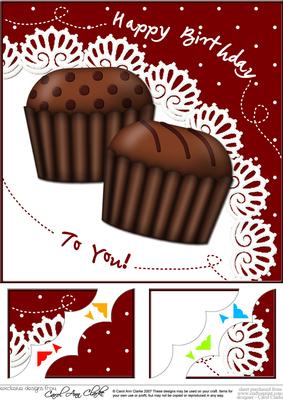8 x 8 Chocolate Birthday Scalloped Corner Topper