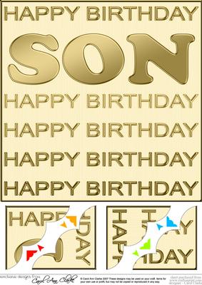 8 x 8 Birthday Son Scalloped Corner Topper