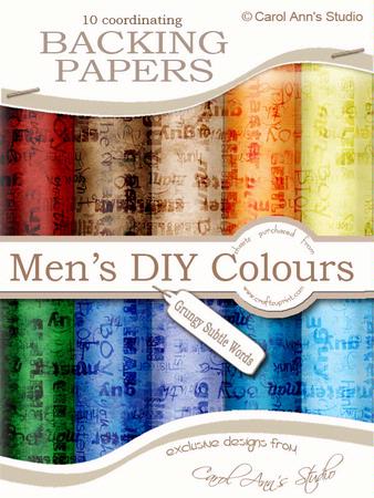 Men's Grundgey Subtle Man Words Backing Paper Set