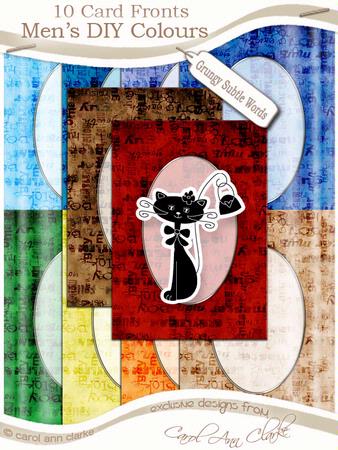 Men's Grundgey Subtle Man Words Card Fronts Set