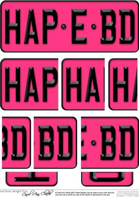 Happy Birthday Novelty Number Plate with Side Stacker