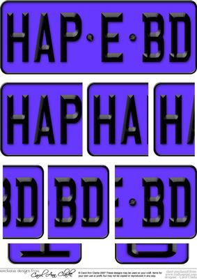 Happy Birthday Novelty Number Plate with Side Stacker
