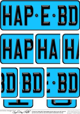 Happy Birthday Novelty Number Plate with Side Stacker