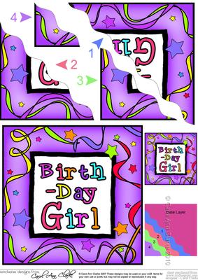 Birthday Girl Wavy Corner Side Stacker Topper