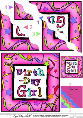 Birthday Girl Wavy Corner Side Stacker Topper
