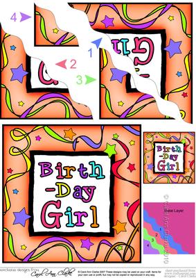 Birthday Girl Wavy Corner Side Stacker Topper