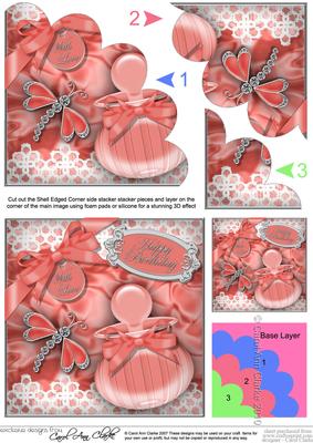 Perfume Lace N Dragonfly Shell Edged Corner Side Stacker