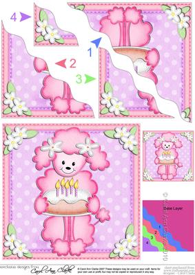Bon Bon the Poodle's Birthday Cake Wavy Corner Side Stacker