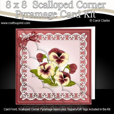 8 x 8 Pansy on Butterfly Lace Kit with Scalloped Corners