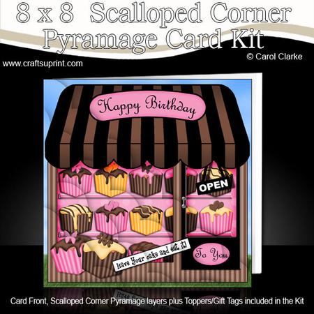 8 x 8 the Little Fondant Fancies Shop Scalloped Corner Kit