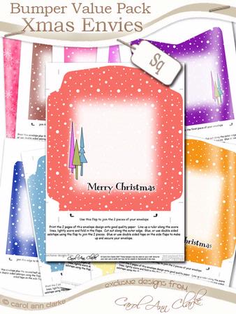 Bumper Value Pack of Square Christmas Envelopes